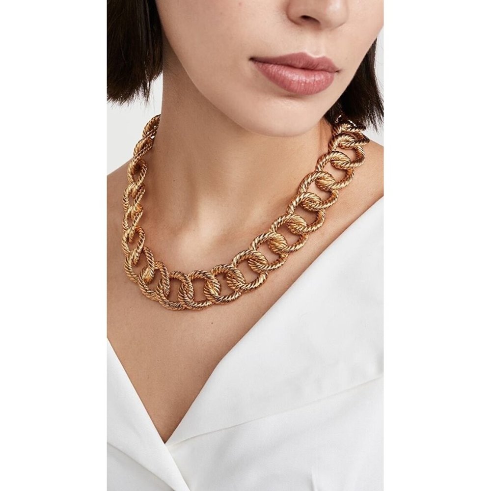 Jennifer Behr Brenna Necklace Gold Chunky Chain Brass - Picture 2 of 6